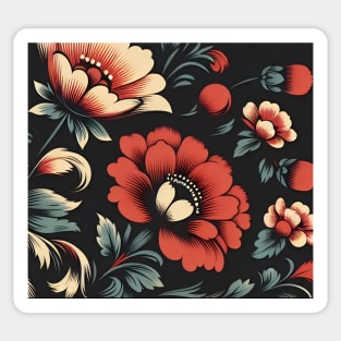 Red Floral Illustration Sticker